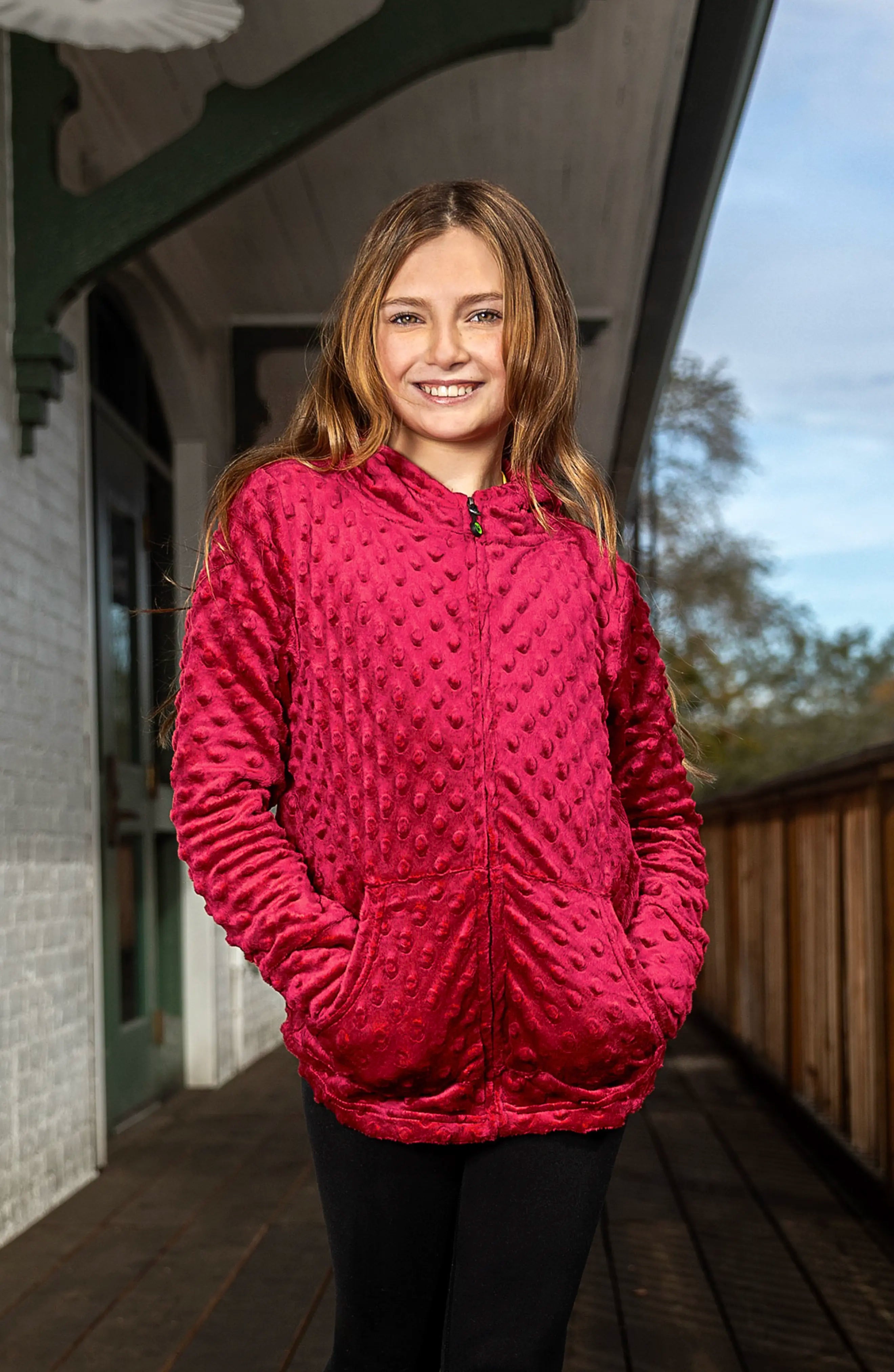 Minky Bubble Zip Hoodie for Girls | Limeapple