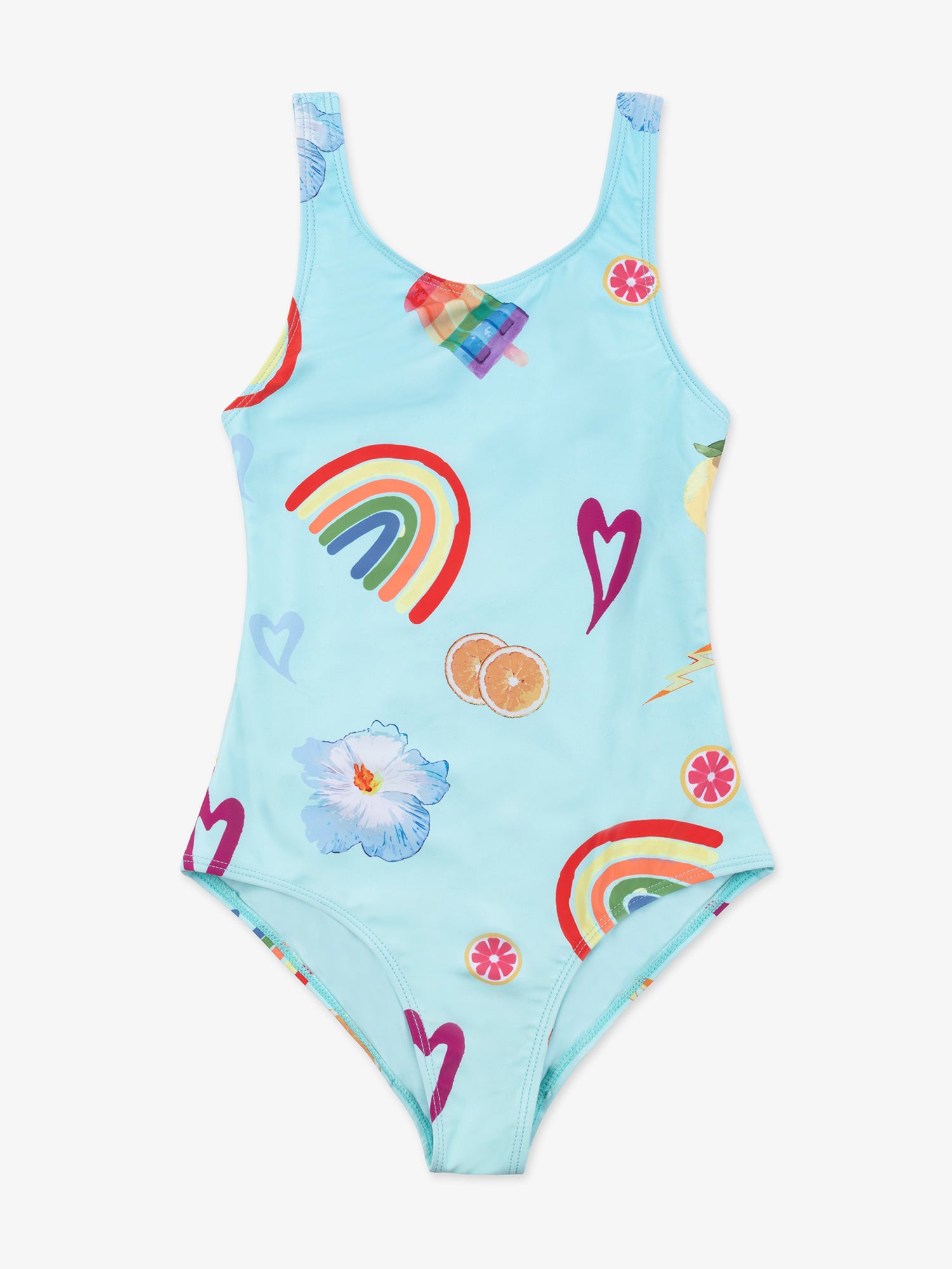 Rainbow Check - One-Piece Swimsuit for Girls 2-7