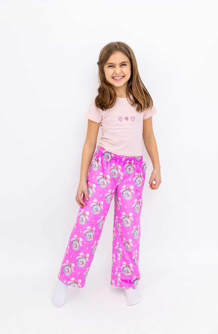 Disco Chic Print Plush Pants