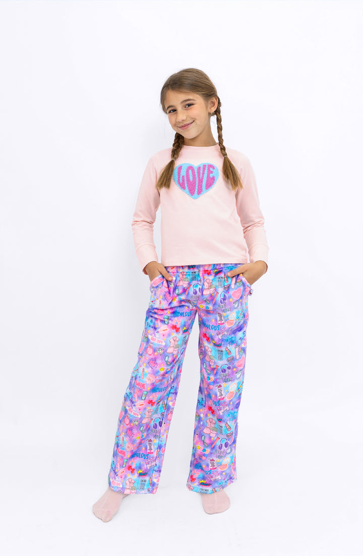 Glam Squad Print Plush Pants