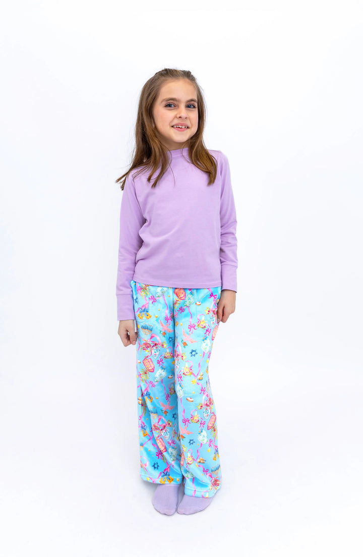 Hannukah Bows Print Plush Pants