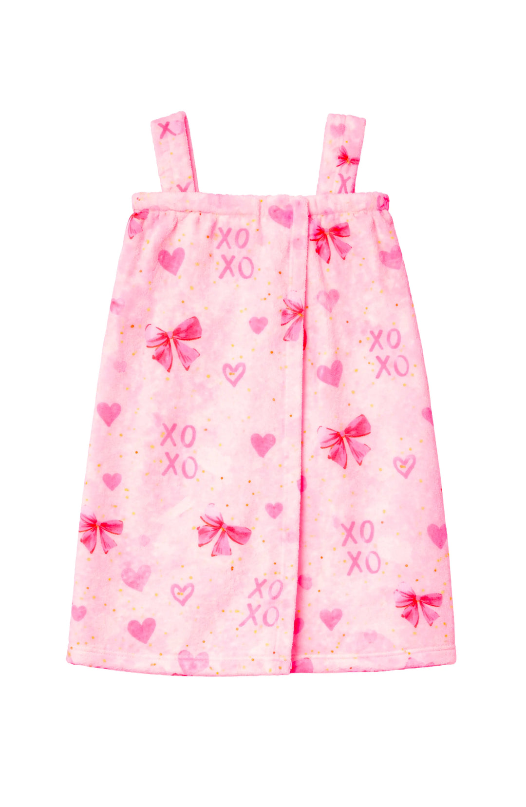 Plush Bow Print Spa Wrap