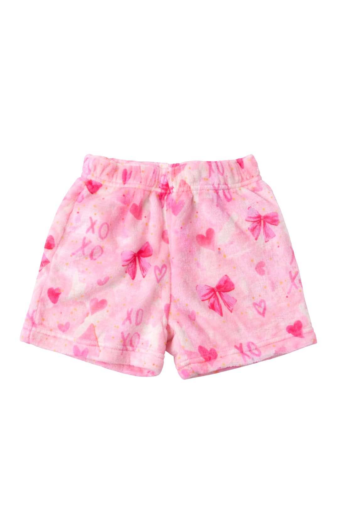 Plush Bows Print Loungewear Shorts
