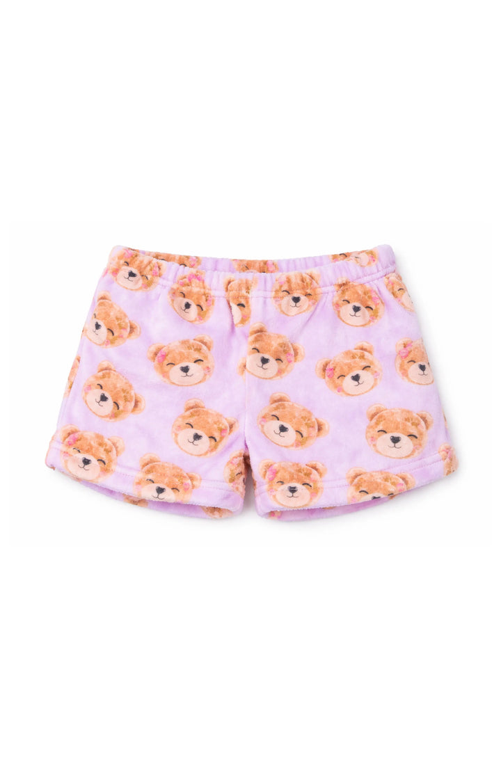 Plush Lavender Teddy Loungewear Shorts