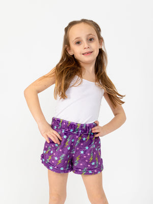 Purple Flash Plush Shorts