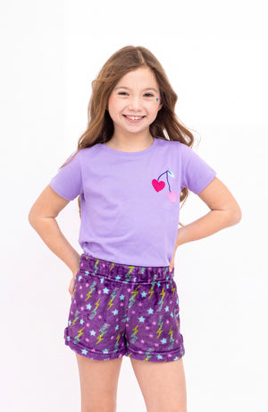 Purple Flash Plush Shorts