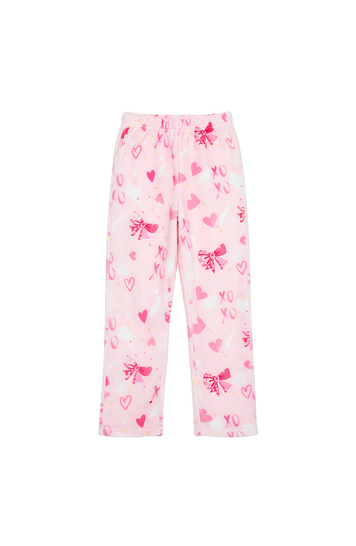 Plush Bow Print Loungewear pant