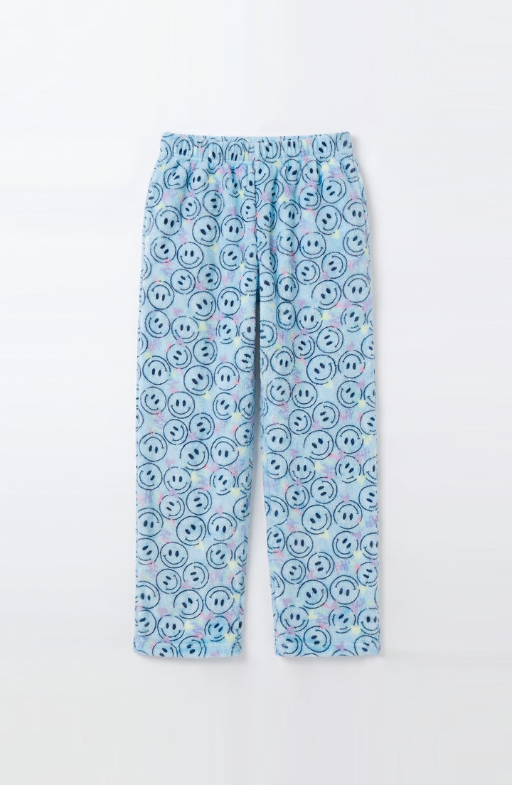 Plush Blue Smiley Loungewear Pant