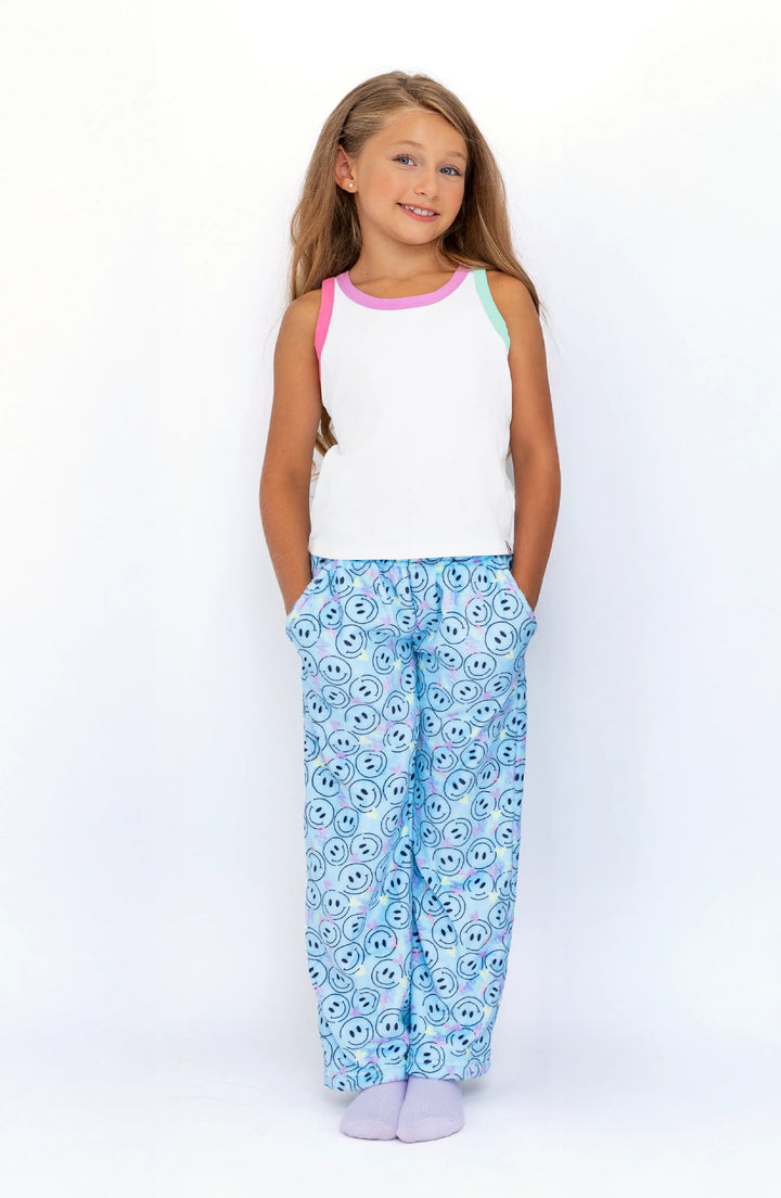 Plush Blue Smiley Pant