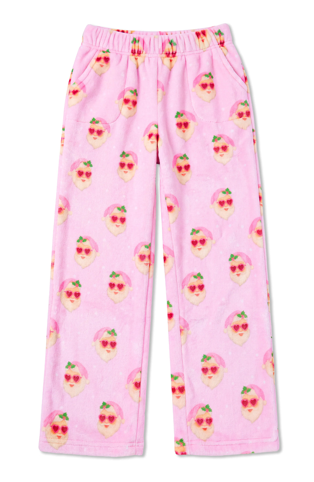 Cool Santa Girls Print Plush Pants