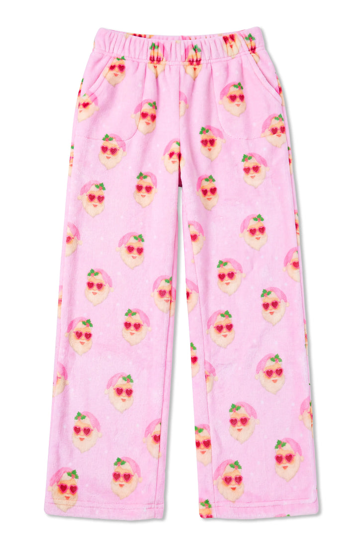Cool Santa Girls Print Plush Pants