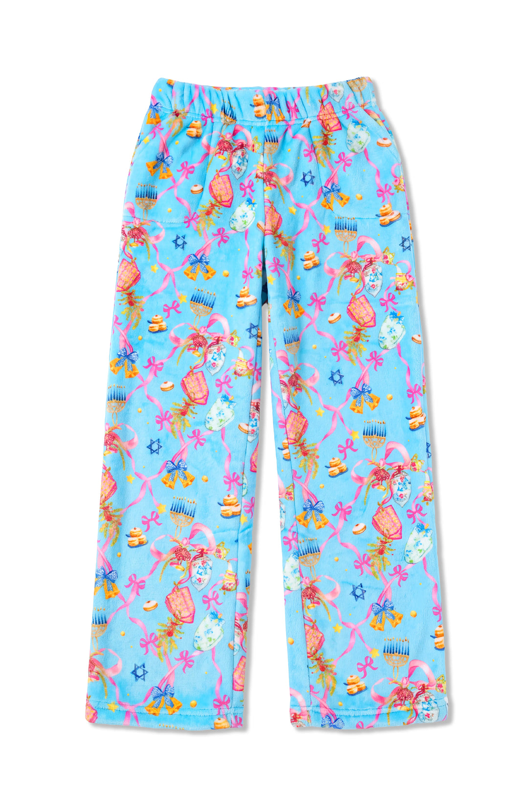 Hannukah Bows Print Plush Pants