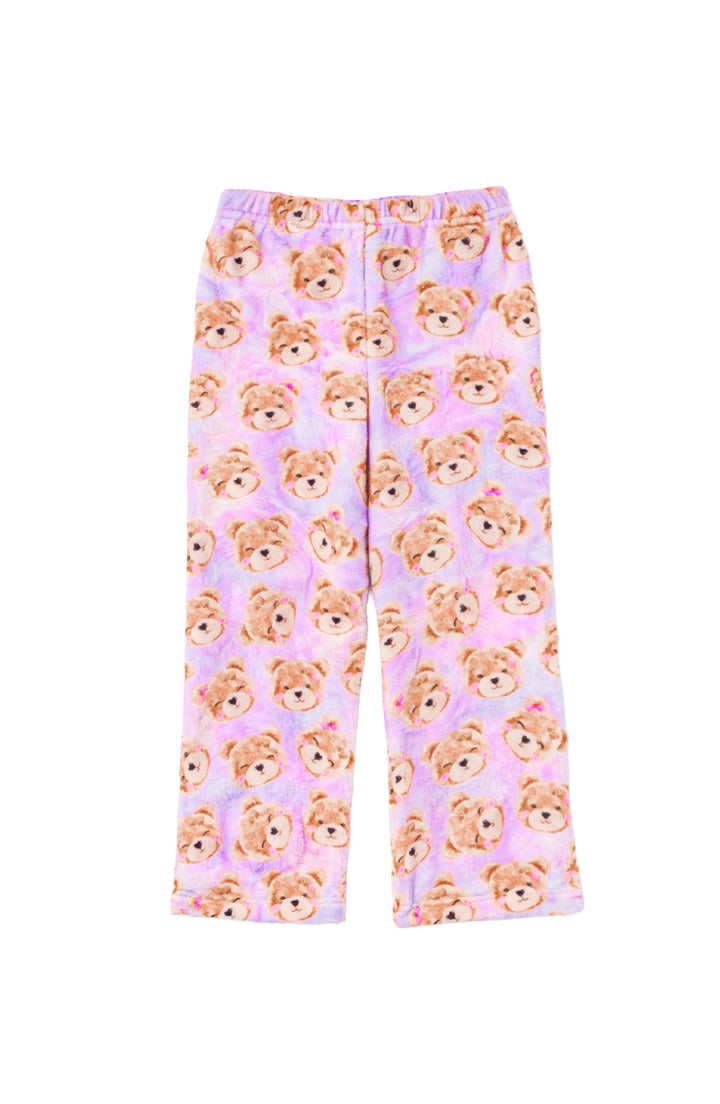 Plush Lavender Teddy Print Loungewear pant