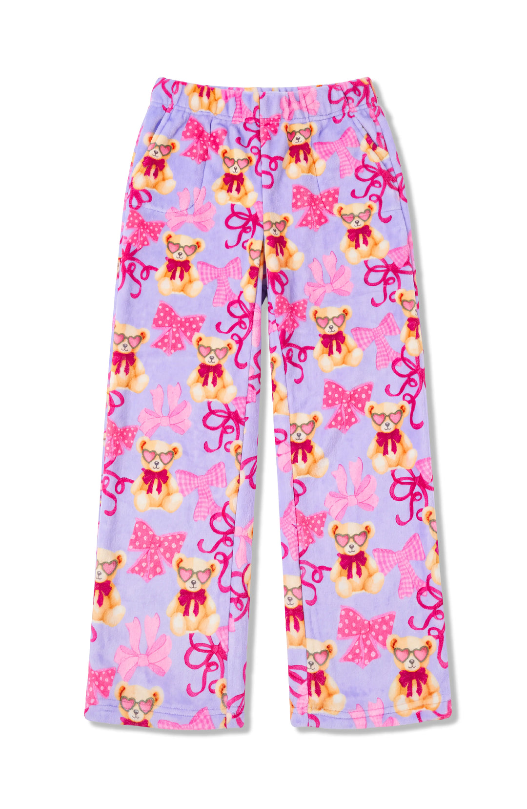 Teddy Bows Print Plush Pants