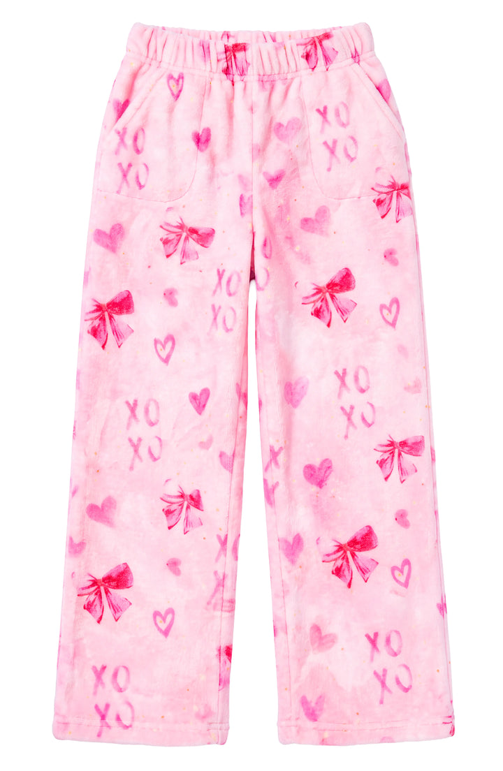 Plush Bow Print Pant