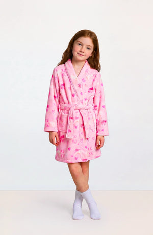 Plush Bow Print Robe