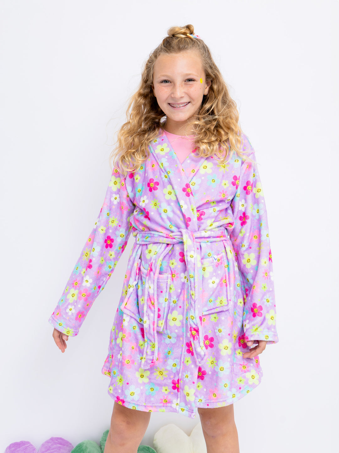 Girls Daisy Printed Plush Robe Preppy Goose – Limeapple