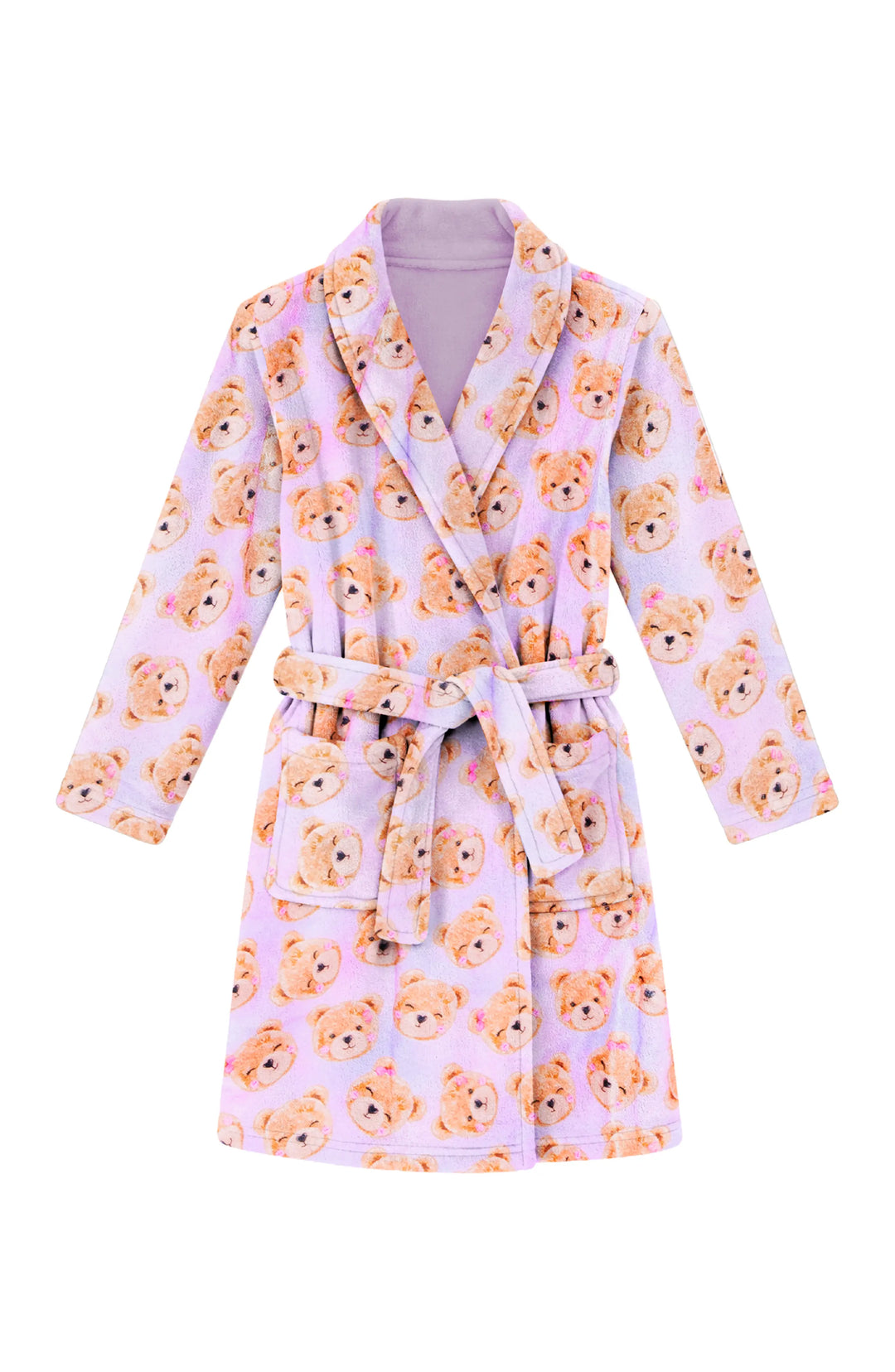 Plush Lavender Teddy Loungewear Robe