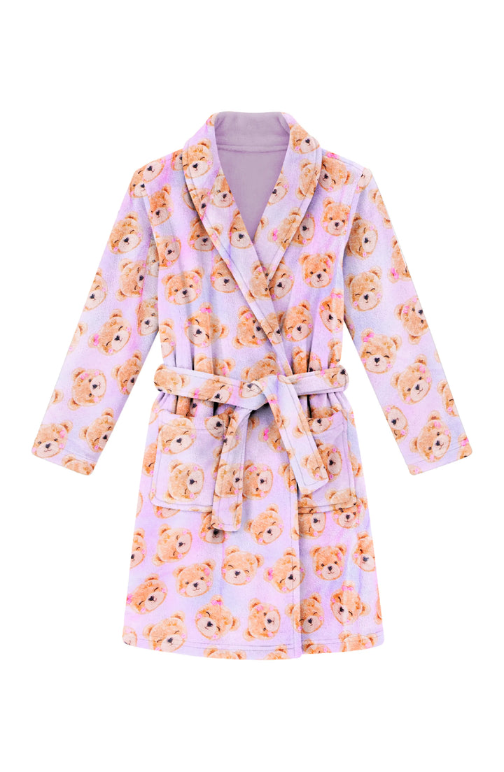 Plush Lavender Teddy Loungewear Robe