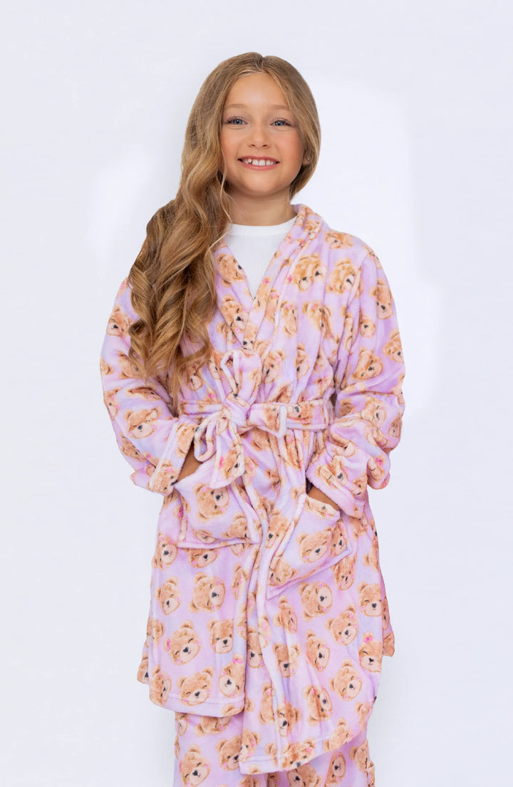 Plush Lavender Teddy Loungewear Robe