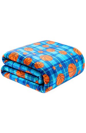 Swish Plaid Boys Plush Blanket