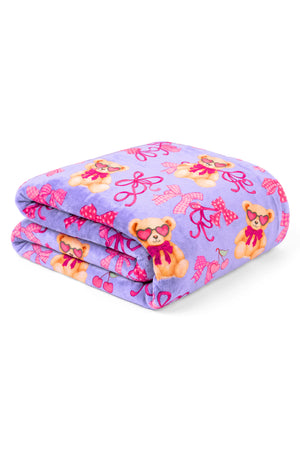 Teddy Bows Plush Blanket