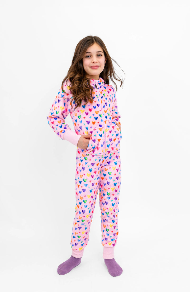 Cheerful Hearts Plush Jumpsuit