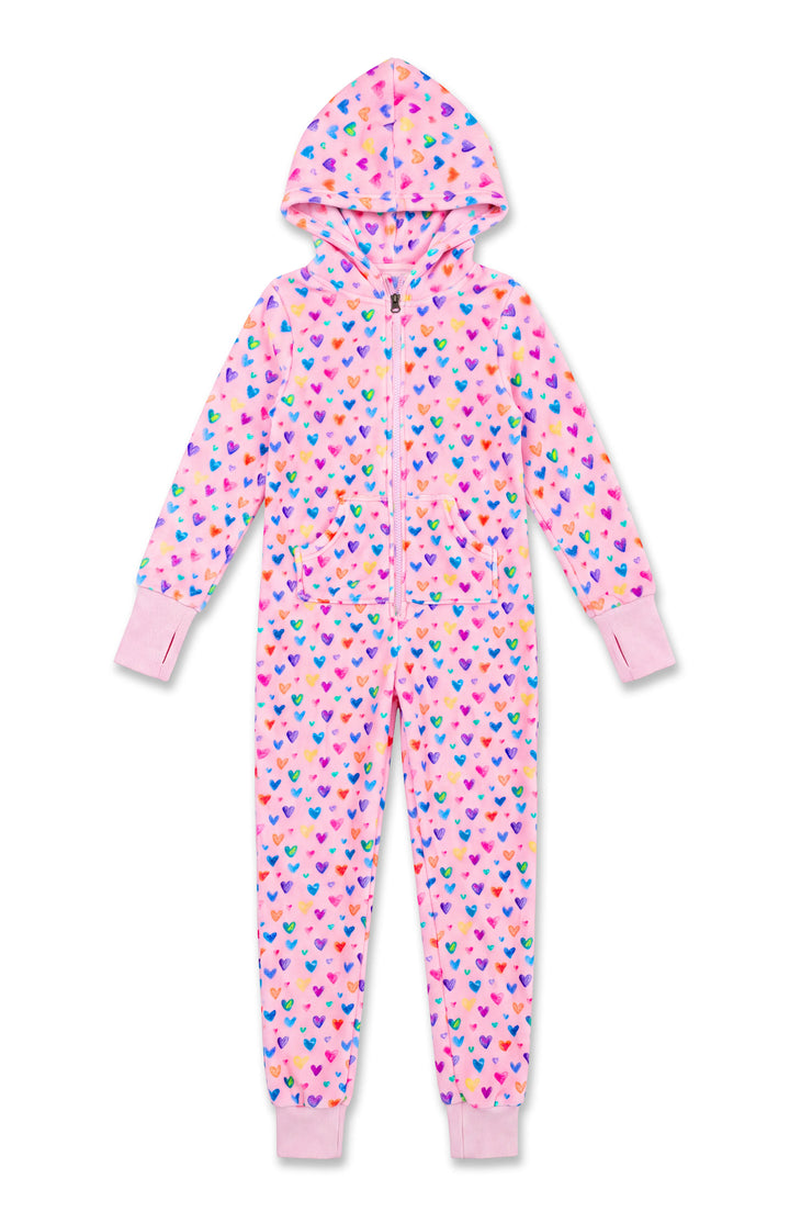 Cheerful Hearts Plush Jumpsuit