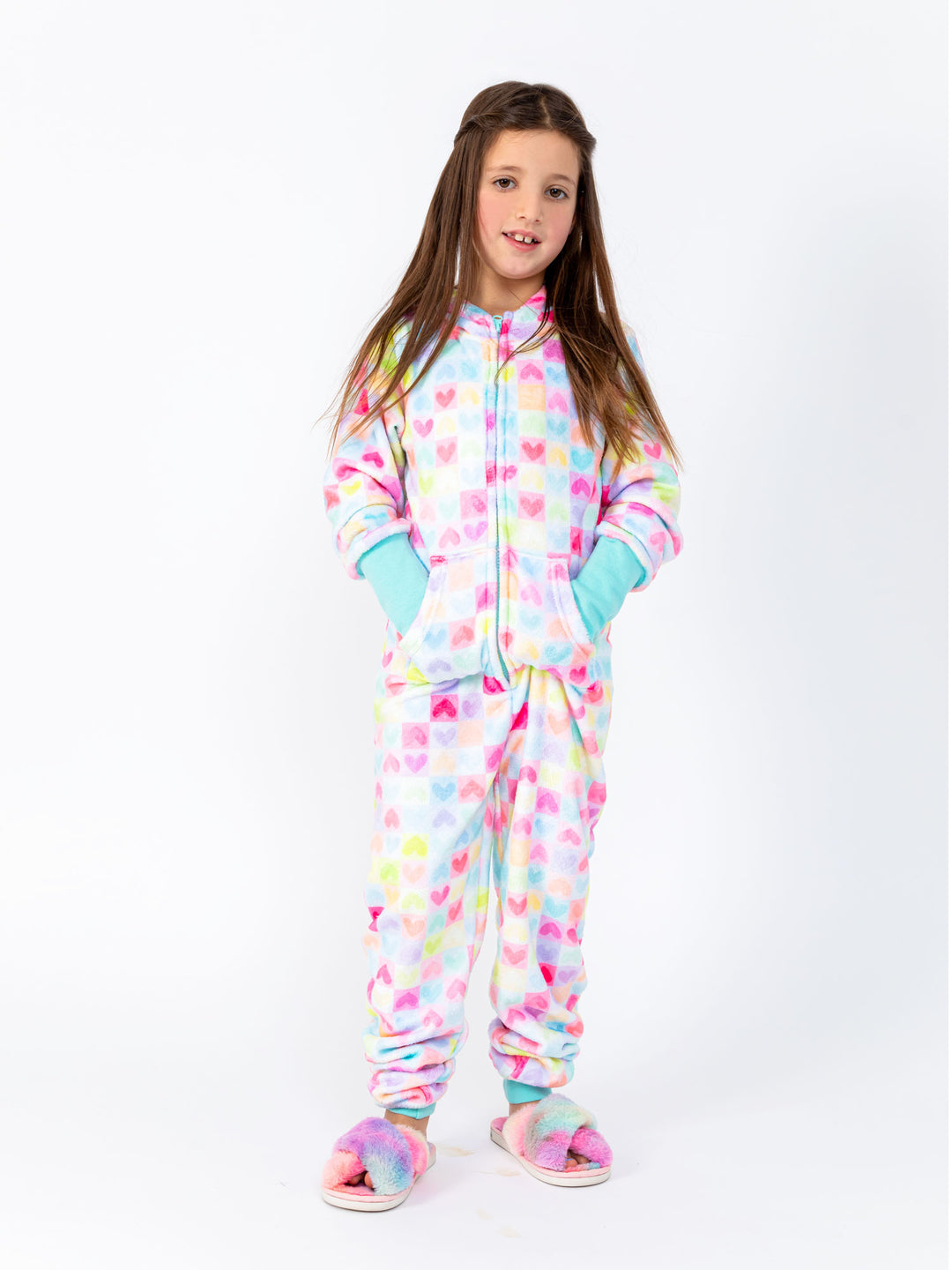 Love More Girls Plush Onesie Jumpsuit Preppy Goose – Limeapple