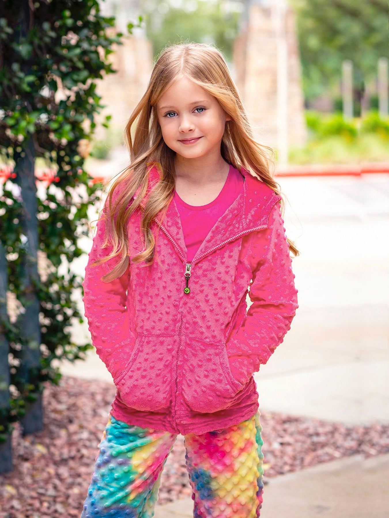 Shop Cuddlebubble Fuchsia Limeapple Girls by Activewear Hoodie 