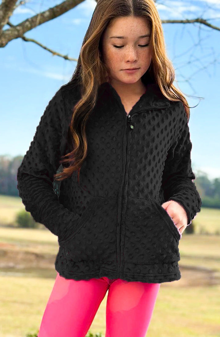 Black Minky Zip Hoodie and Seamless Leggings Gift Set