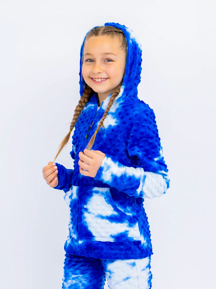 Minky Hoodie and Jogger Gift Set - Very Peri Tie Dye