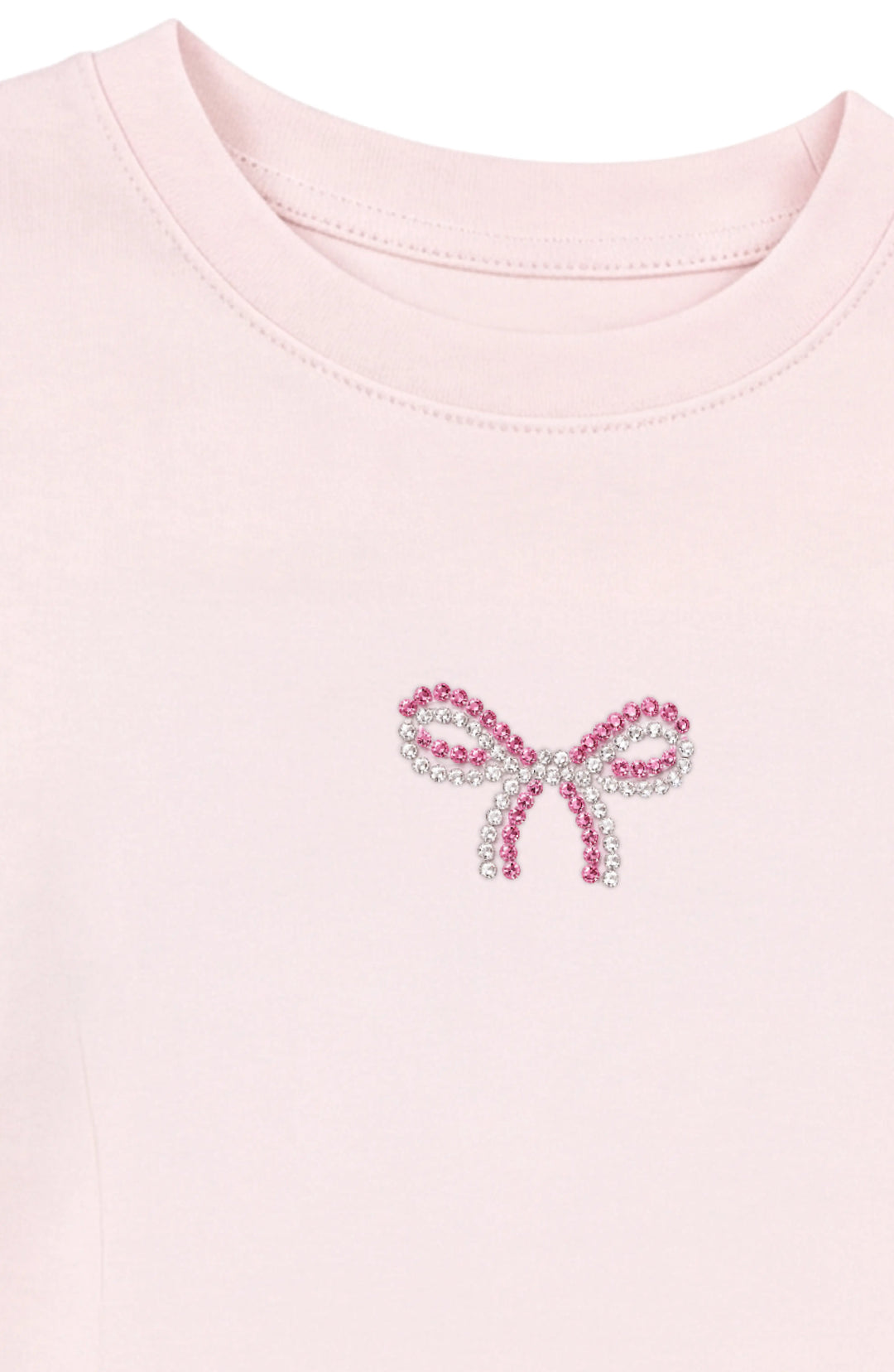 Rhinestone Bow Long Sleeve T-Shirt