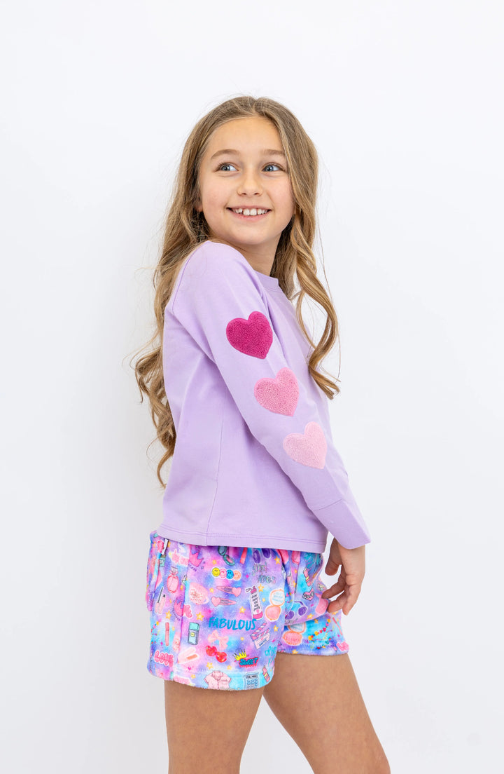 Hearts on the Sleeve Long Sleeve Top - Orchid