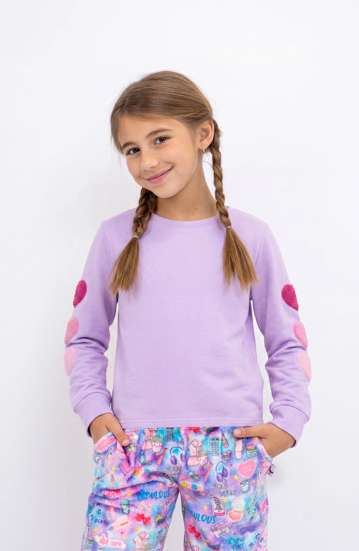 Hearts on the Sleeve Long Sleeve Top - Orchid