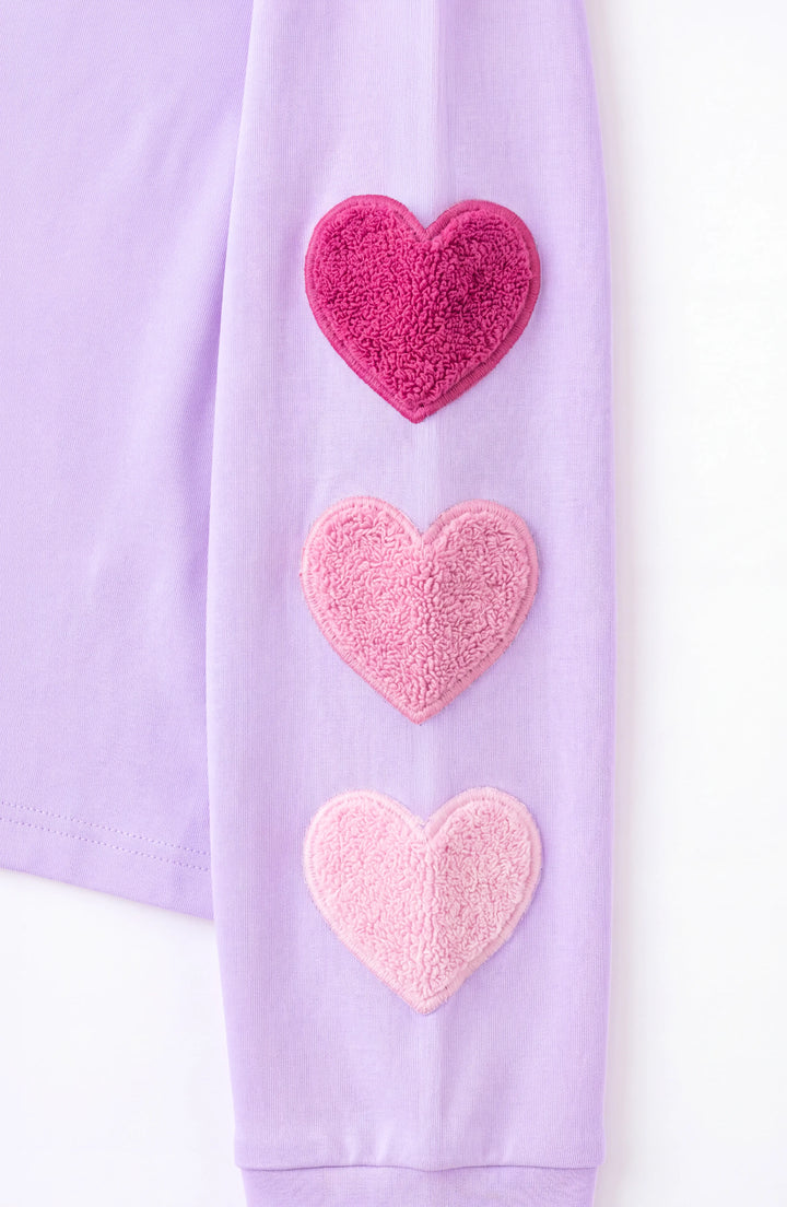 Hearts on the Sleeve Long Sleeve Top - Orchid