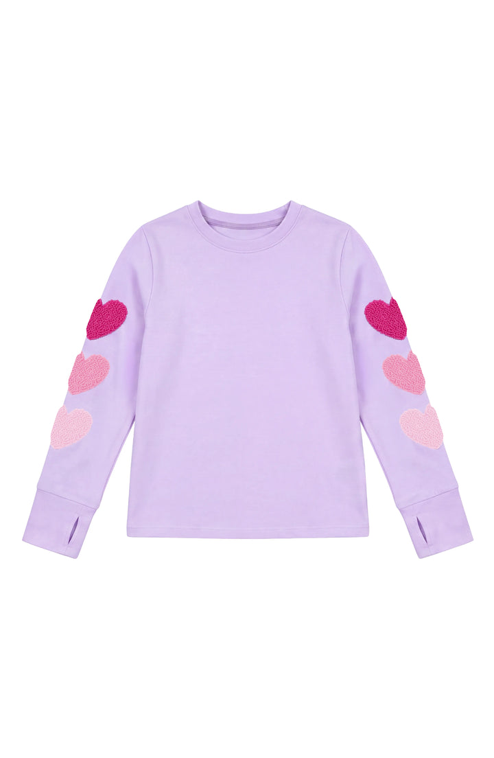 Hearts on the Sleeve Long Sleeve Top - Orchid