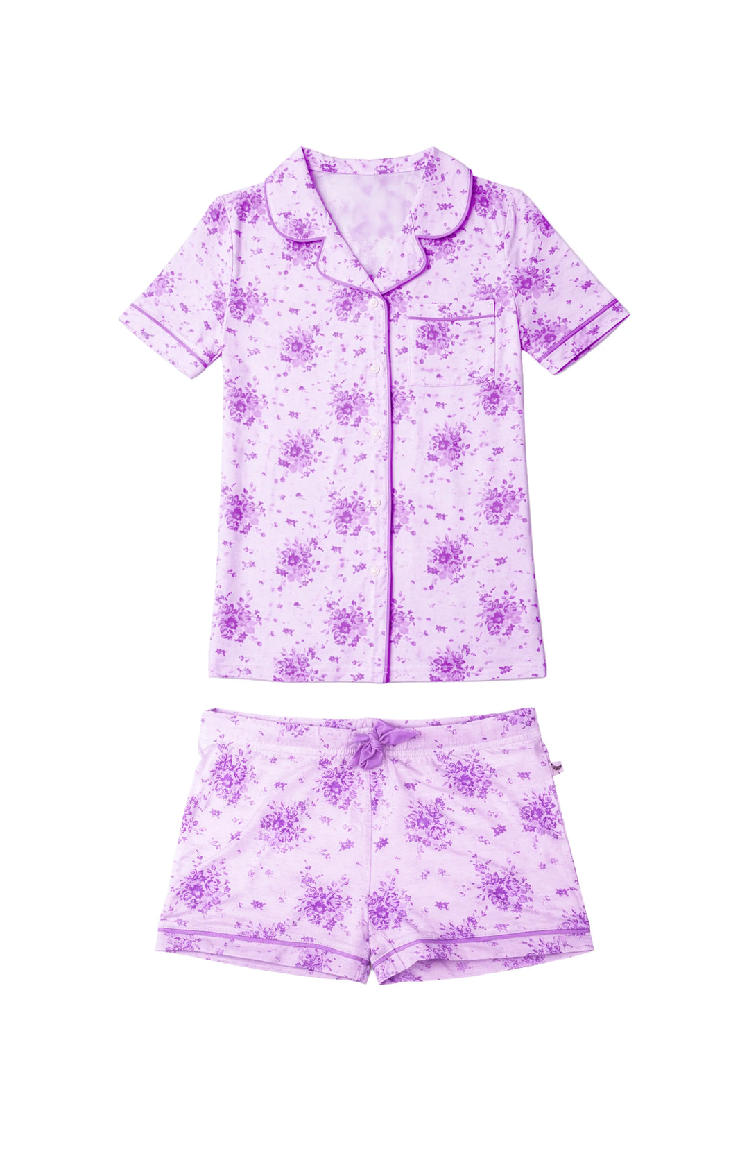 Floral Print Jersey Short Sleeve PJ Set