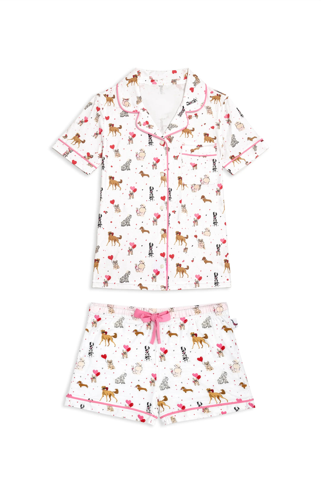 Hearts and Puppies Jersey Short Sleeve PJ Set