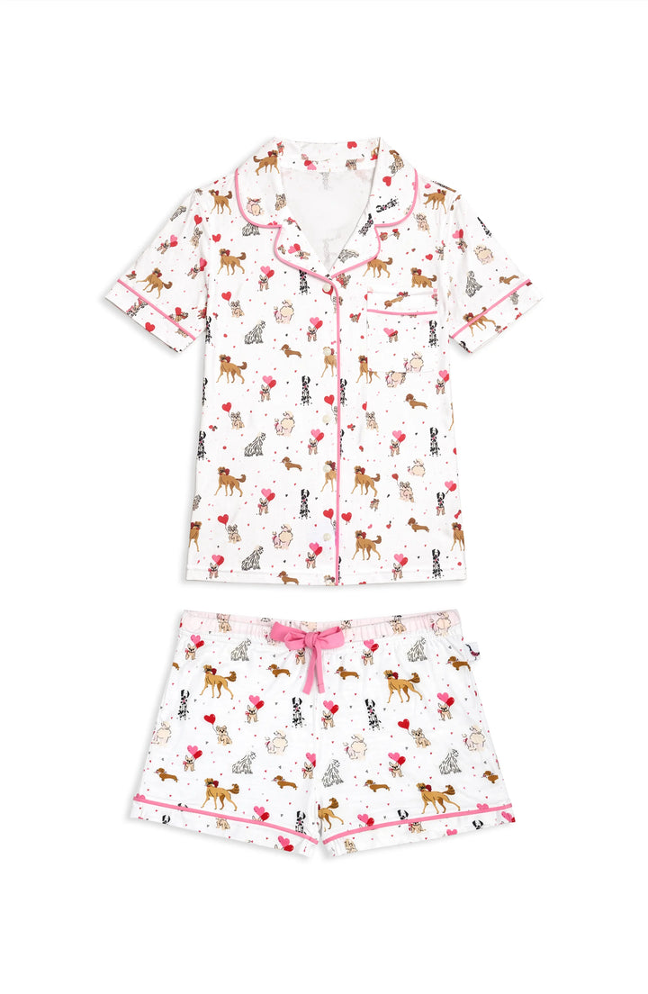 Hearts and Puppies Jersey Short Sleeve PJ Set