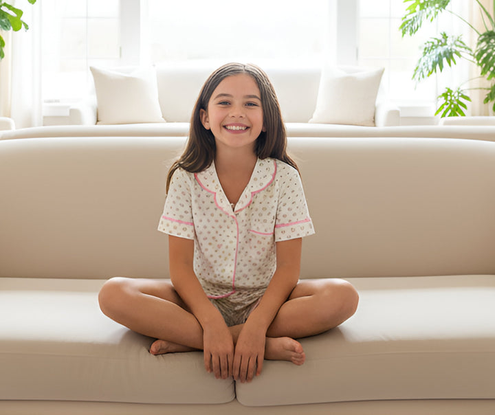 Multicolour Heart Jersey Short Sleeve PJ Set