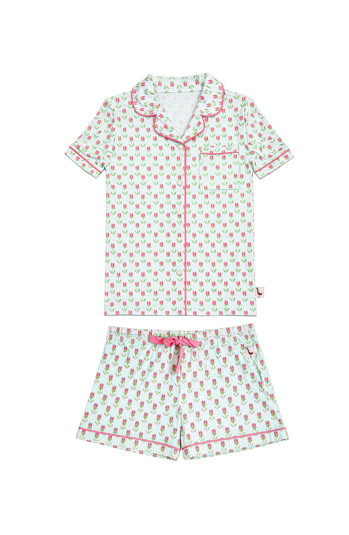 Tulip Print Jersey Short Sleeve PJ Set