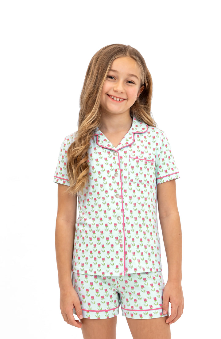 Tulip Print Jersey Short Sleeve PJ Set