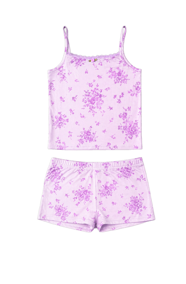 Orchid Floral Print Cami Jersey Set