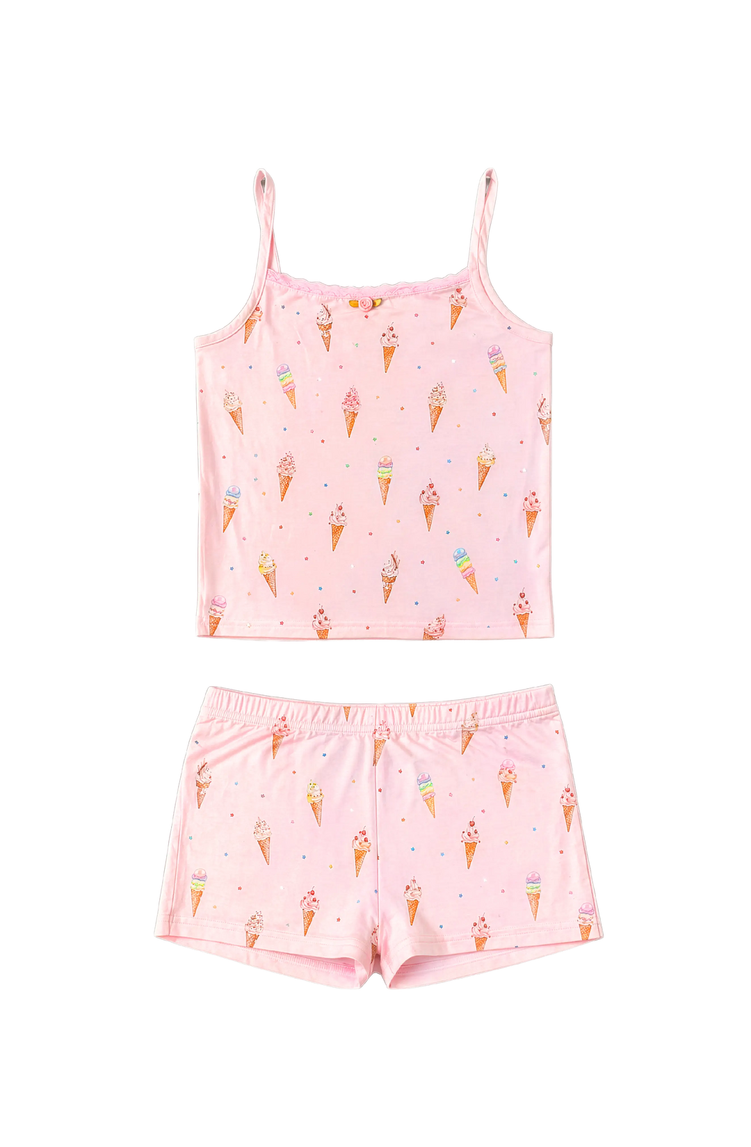 Ice Cream Print Cami Jersey Set