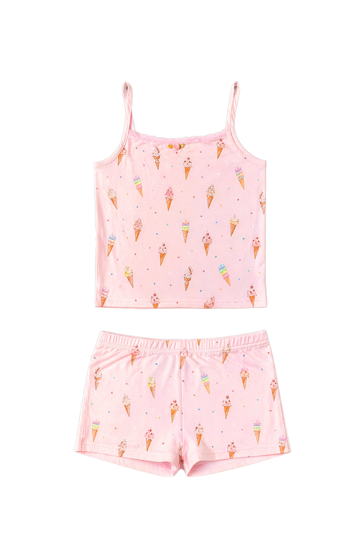 Ice Cream Print Cami Jersey Set