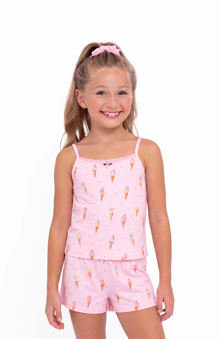 Ice Cream Print Cami Jersey Set