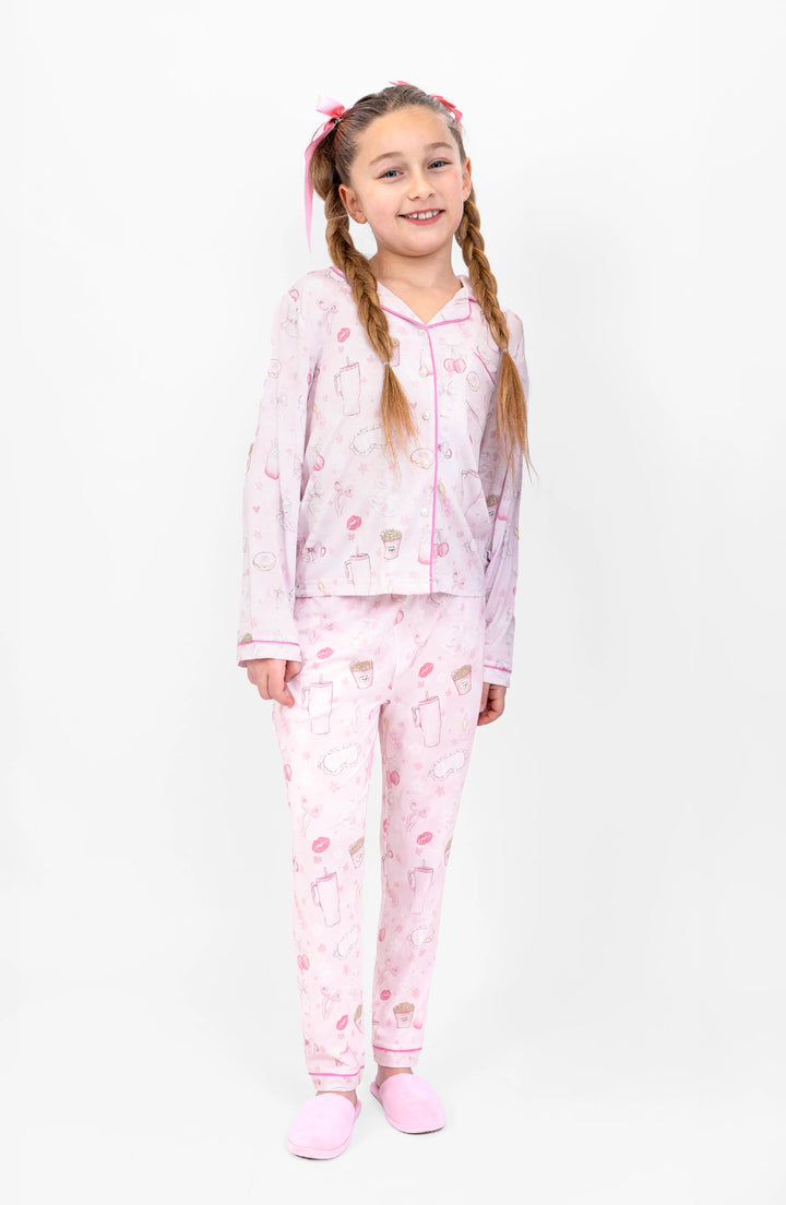 Blush Club Long Sleeve Jersey Pajama Pant Set