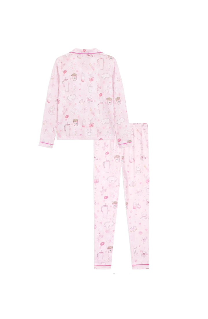 Blush Club Long Sleeve Jersey Pajama Pant Set