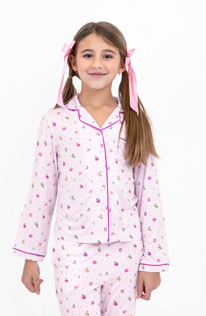Garden Bloom Long Sleeve Jersey Pajama Pant Set